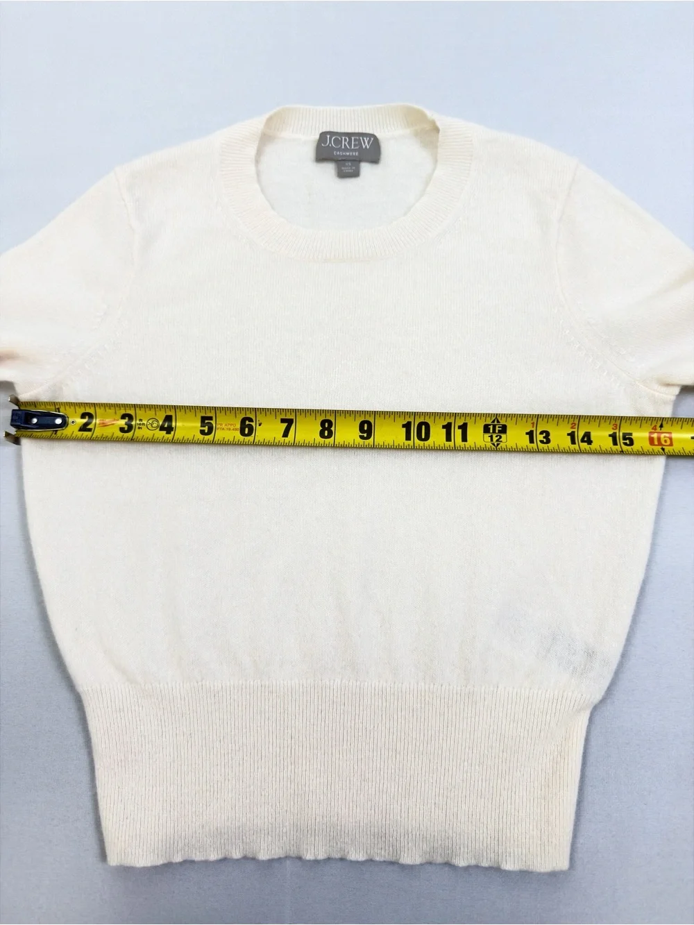 J.Crew Cashmere Short Sleeve Sweater Women’s XS Cream Ivory